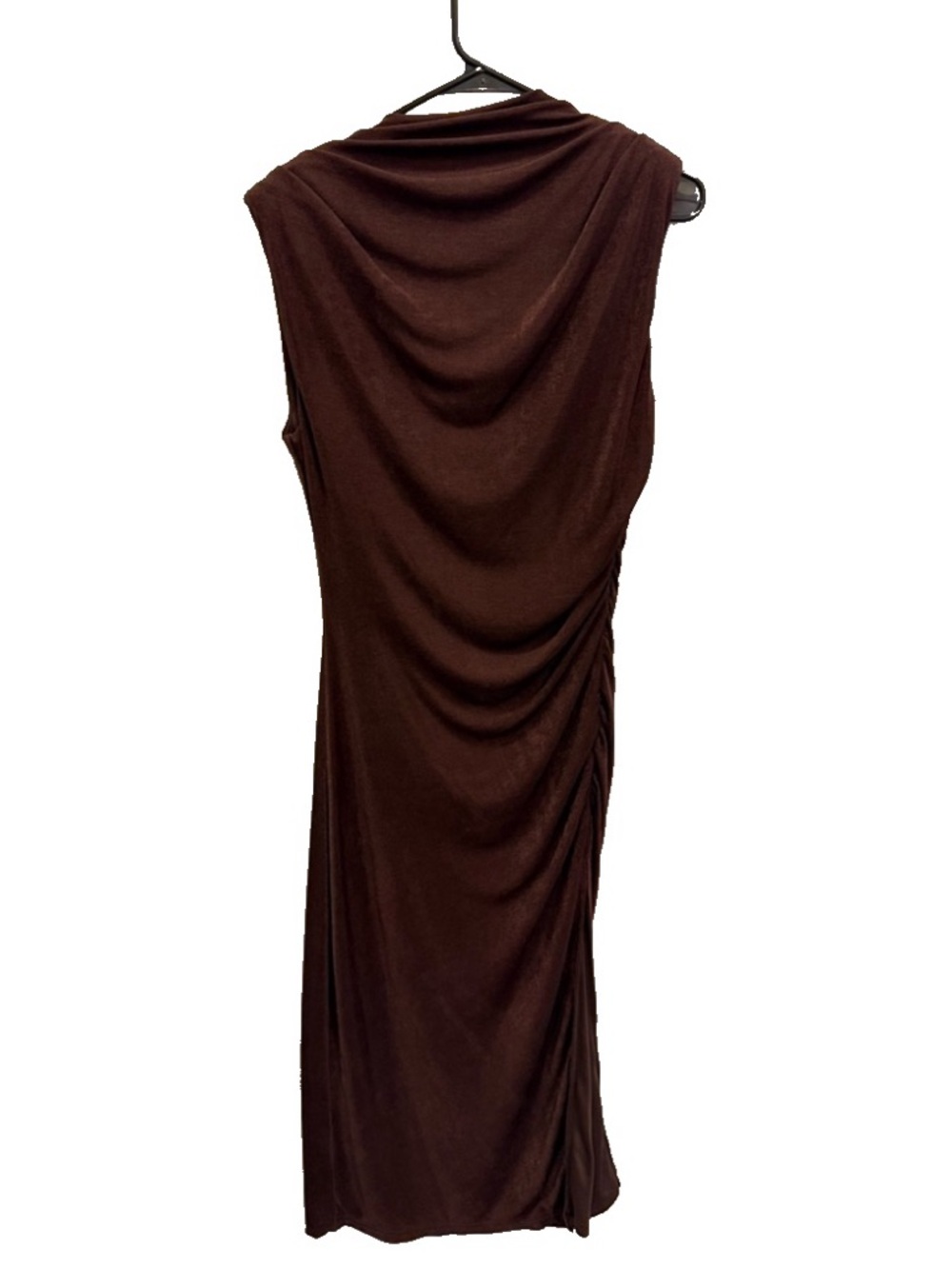 Elegant Brown Draped Dress